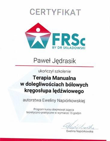 Certyfikat: Terapia manualna w dolegliwościach bólowych kręgosłupa lędźwiowego