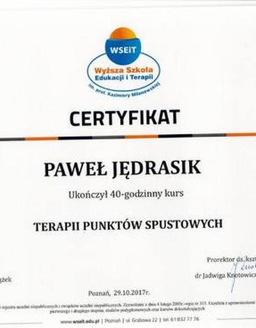 Certyfikat: Terapia punktów spustowych